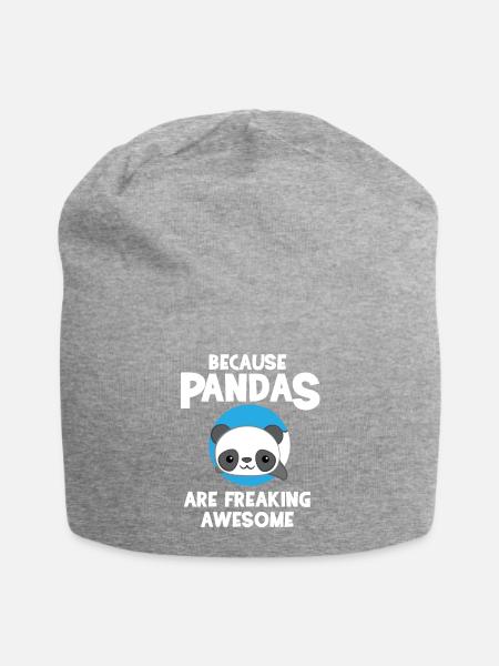 Panda - T-shirt Panda - Motif Panda - Cadeau - Bonnet en jersey - gris chiné