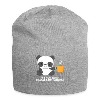 Panda - Panda T-Shirt - Panda Motif - Morning Muffle - Jersey Beanie - heather grey - Front