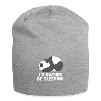 Panda - Panda T-Shirt - Pandamotiv - Schlafen - Jersey-Beanie - Grau meliert - Vorne