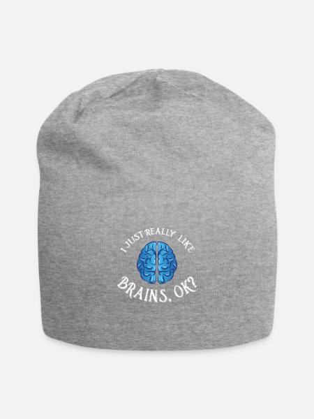 J'adore le cerveau neurologie neurologue cadeau - Bonnet en jersey - gris chiné