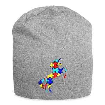 Einhorn-Autismus-Puzzlespiel-Symbol-T-Shirt magisch - Jersey-Beanie - Grau meliert - Vorne