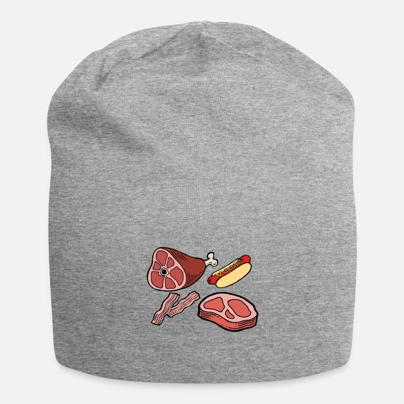 Fleisch - Jersey-Beanie - Grau meliert