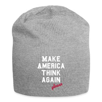Make America Think Again – Anti  Populism - Jersey Beanie - heather grey - Front