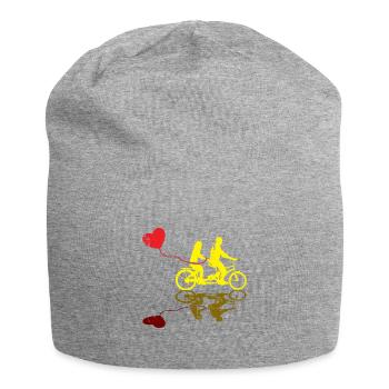 Hochzeitsgeschenk Fahrrad Tandem Geschenk - Jersey-Beanie - Grau meliert - Vorne
