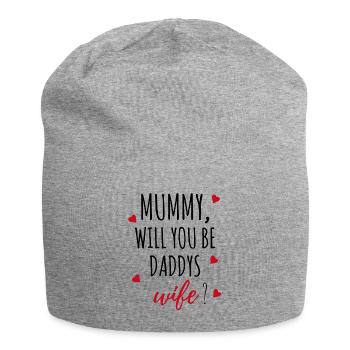 Marriage proposal request mummy gift idea - Jersey Beanie - heather grey - Front