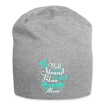 Voll wie der Strand und blau wie das Meer - Jersey-Beanie - Grau meliert - Vorne