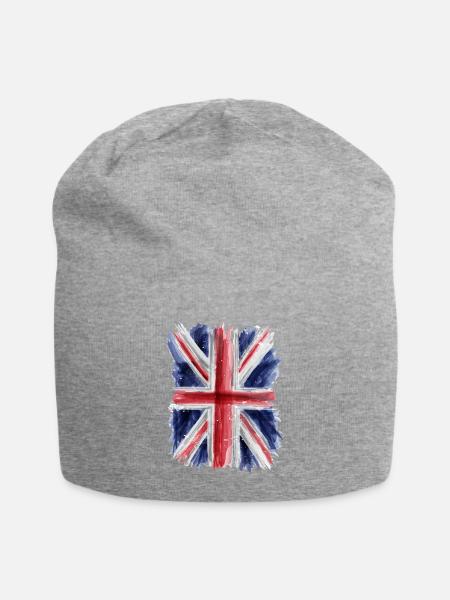 Britische Flagge - Jersey-Beanie - Grau meliert