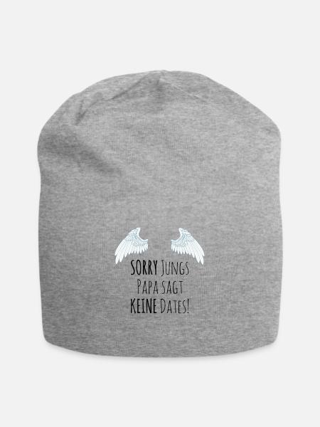 Sorry Jungs Papa sagt keine Dates Geschenk Idee - Jersey-Beanie - Grau meliert
