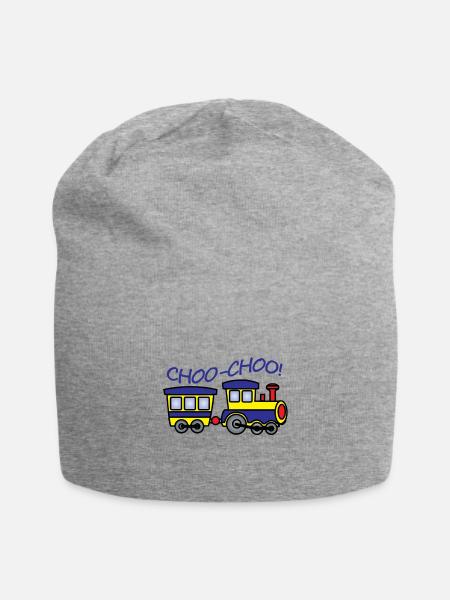 Train pour un anniversaire - Bonnet en jersey - gris chiné