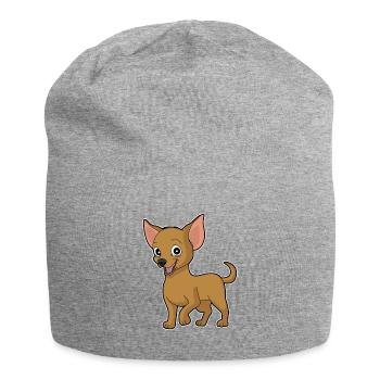 Petit chien doux Chiwawa - Bonnet en jersey - gris chiné - Devant
