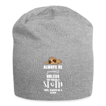 Paresseux - Paresseux - T-shirt paresseux - Soyez vous-même - Bonnet en jersey - gris chiné - Devant