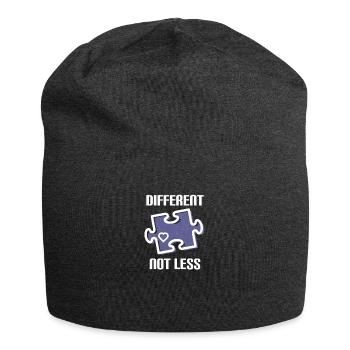 DIFFERENT - NOT LESS ! AUTISME - Bonnet en jersey - charbon - Devant
