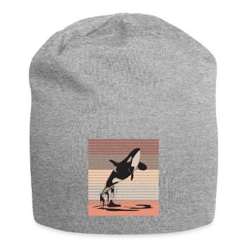 Wal Ozean Meeresleben Meerestier Geschenk - Jersey-Beanie - Grau meliert - Vorne