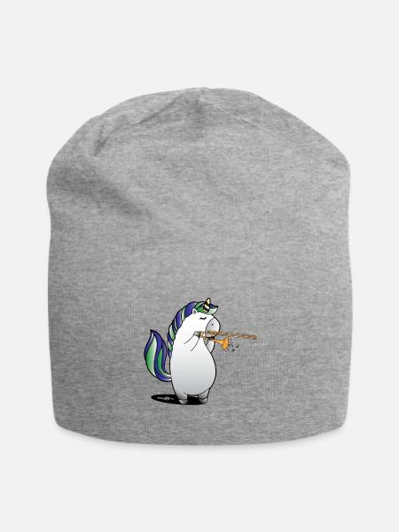 Licorne joue trombone musique cadeau de trombone - Bonnet en jersey - gris chiné