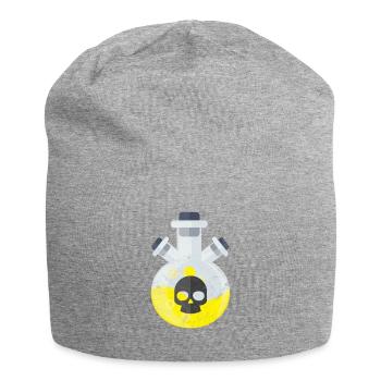 Nerd Gift Chemistry Skull Danger Warning - Jersey Beanie - heather grey - Front
