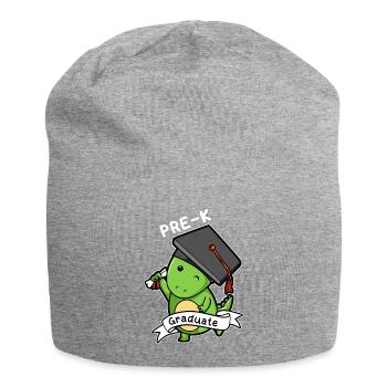 Pre-K graduate Dinosaur - Funny Graduation Gift - Jersey Beanie - heather grey - Front