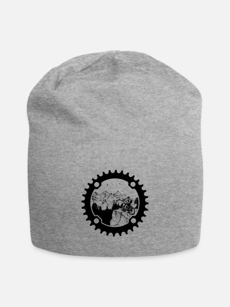 Biker en pignon (fond clair) - Bonnet en jersey - gris chiné