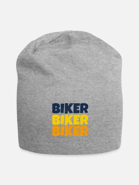 Biker Motorrad - Jersey-Beanie - Grau meliert