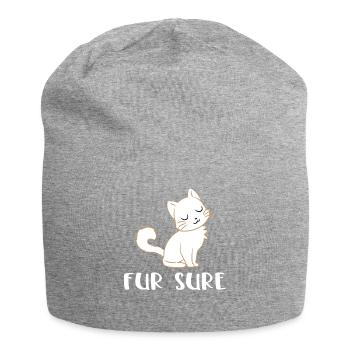 Chat - Chats T-Shirt - Chats - Fourrure Sure - Bonnet en jersey - gris chiné - Devant
