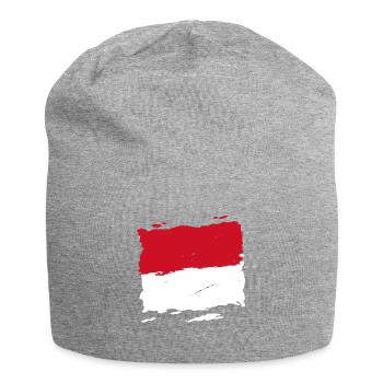 Drapeau Monaco - drapeau de Monaco - drapeau - Bonnet en jersey - gris chiné - Devant