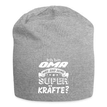 I'm Grandma what are your superpowers? gift - Jersey Beanie - heather grey - Front
