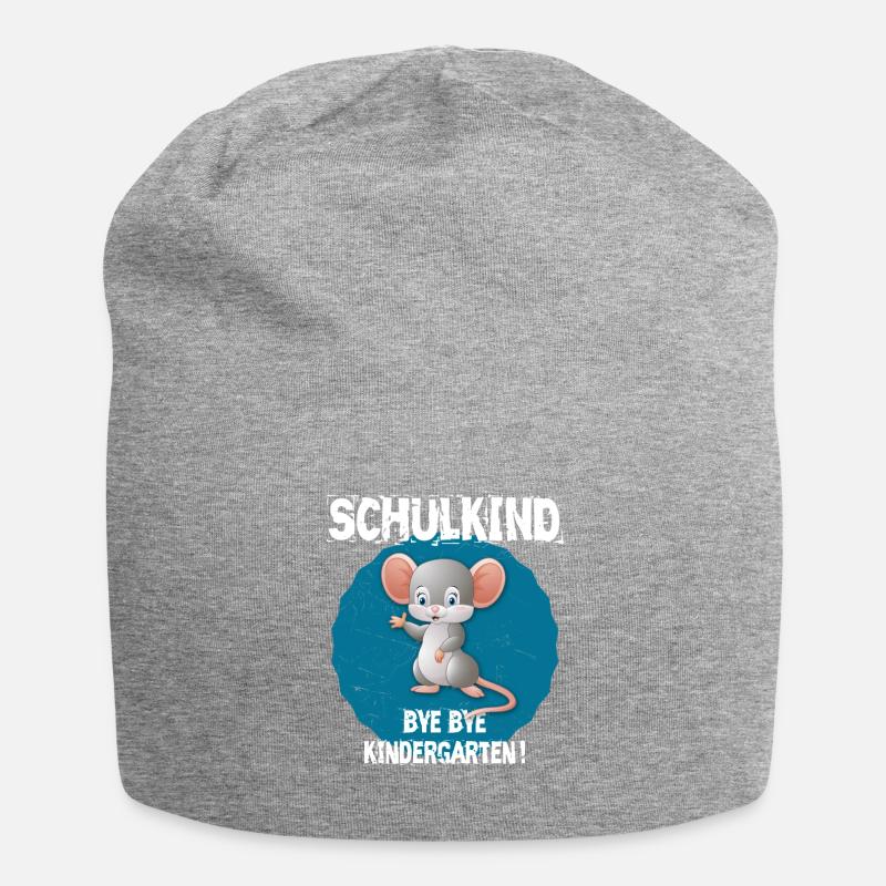 Einschulung Schulstart Schule T-Shirt - Jersey-Beanie - Grau meliert