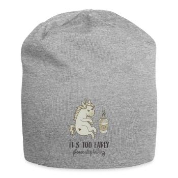 Es ist zu Früh! Kaffee Einhorn Mädchen Geschenk - Jersey-Beanie - Grau meliert - Vorne