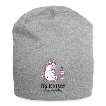 Es ist zu Früh! Kaffee Einhorn Mädchen Geschenk - Jersey-Beanie - Grau meliert - Vorne