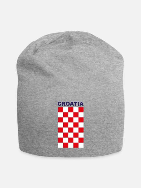 Kroatien Croatia Hrvatska Geschenk Fußball - Jersey-Beanie - Grau meliert