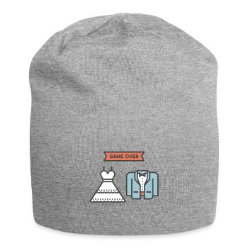 Hochzeit - Game Over - Geschenk - Jersey-Beanie - Grau meliert - Vorne
