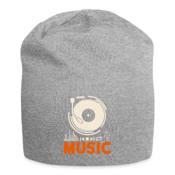 Musique Music Record Lecteur DJ cadeau - Bonnet en jersey - gris chiné - Devant