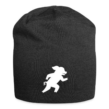 Cochon à la course - Bonnet en jersey - charbon - Devant
