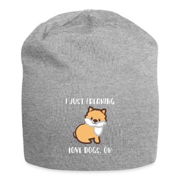 Hund - Hunde - Hunde T-Shirt - I love Dogs - Jersey-Beanie - Grau meliert - Vorne