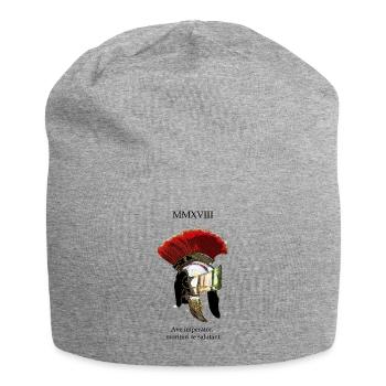 Römerhelm mit Crista - Jersey-Beanie - Grau meliert - Vorne