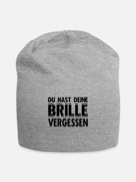 Keine Brille - Jersey-Beanie - Grau meliert