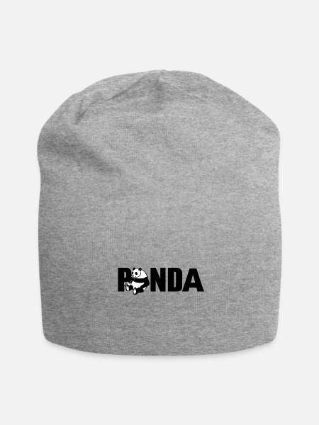 Panda - Jersey-Beanie - Grau meliert