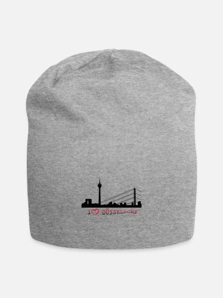Düsseldorf - Jersey-Beanie - Grau meliert