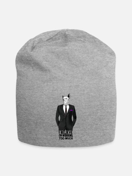 Arbeiten wie ein Hund - Jersey-Beanie - Grau meliert