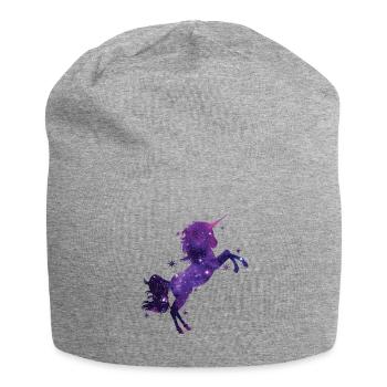 licorne - Bonnet en jersey - gris chiné - Devant