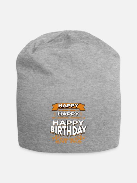 Joyeux joyeux anniversaire - Bonnet en jersey - gris chiné