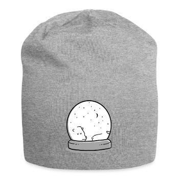 Schlafender Eisbär - Jersey-Beanie - Grau meliert - Vorne