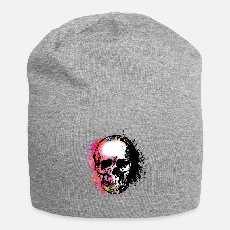 Skull with style - Jersey Beanie - heather grey