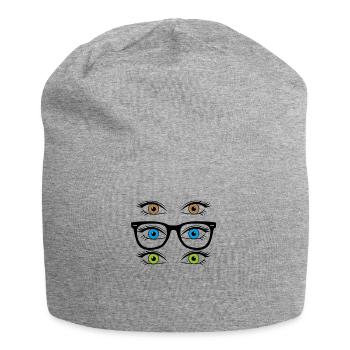 Yeux - Bonnet en jersey - gris chiné - Devant