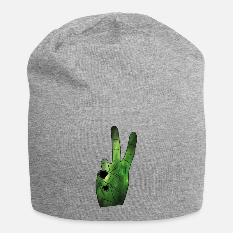 Peacezeichen - Jersey-Beanie - Grau meliert