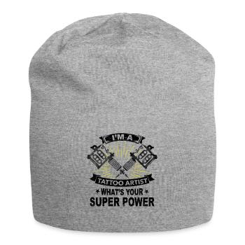 Superpouvoir, tatouage, cadeau, travail, peau, couleur - Bonnet en jersey - gris chiné - Devant