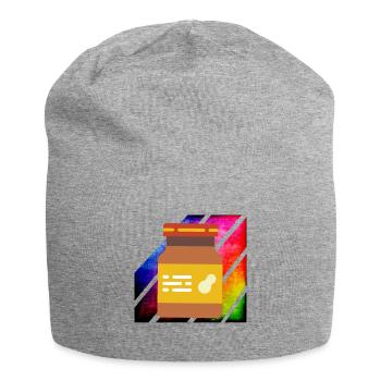 Beurre de cacahuète rétro coloré - Bonnet en jersey - gris chiné - Devant
