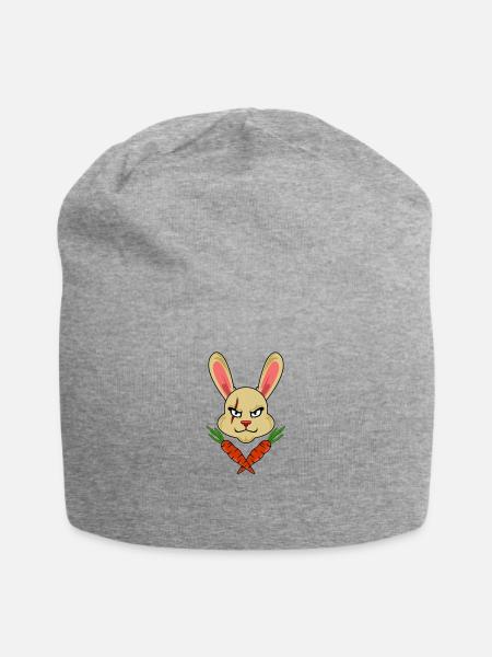Schädel und Knochen BUNNY CARROTS GLÜCKLICHE Oster - Jersey-Beanie - Grau meliert