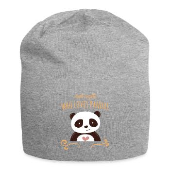 Just a girl who loves pandas Shirt - Panda Bears - Jersey Beanie - heather grey - Front