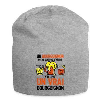 bourguignon apero boit pas vrai alcool b - Bonnet en jersey - gris chiné - Devant