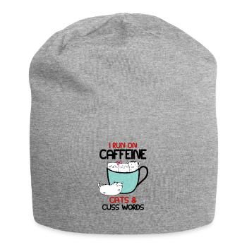 Cadeau chat chaton café kitty - Bonnet en jersey - gris chiné - Devant